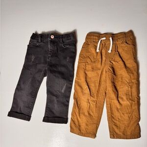 2pants toddler/baby old navy & George bundle black and Brown sz 2T‎